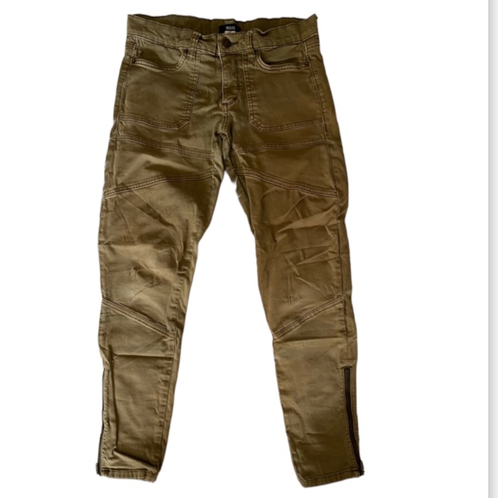 Urban Outfitters BDG Women’s Khaki Sporty Ankle Jeans with Zippers At An…